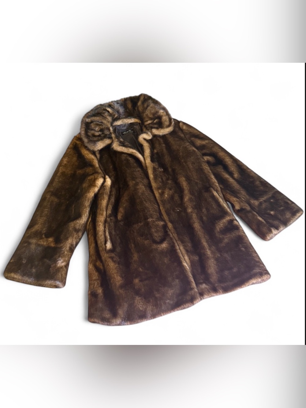 Terry Lewis Classic Luxuries Faux Fur Coat Brown Women’s Vintage Winter Jacket